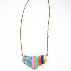 Piano Color Keys Gold Statement Necklace
